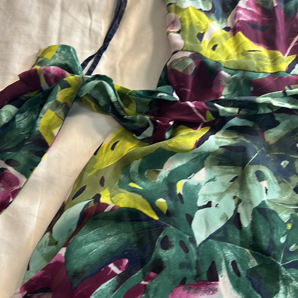 TAHARI Arthur Levine Ladies Sleeveless Floral Front Tie Dress size 8 - Picture 2 of 9